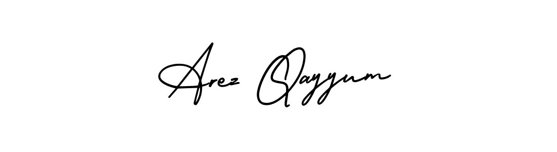 It looks lik you need a new signature style for name Arez Qayyum. Design unique handwritten (AmerikaSignatureDemo-Regular) signature with our free signature maker in just a few clicks. Arez Qayyum signature style 3 images and pictures png