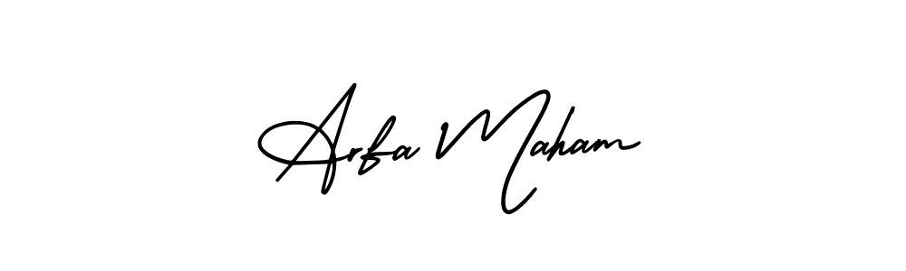 Check out images of Autograph of Arfa Maham name. Actor Arfa Maham Signature Style. AmerikaSignatureDemo-Regular is a professional sign style online. Arfa Maham signature style 3 images and pictures png