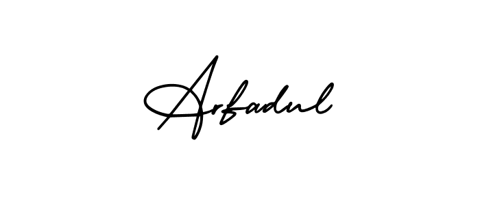 It looks lik you need a new signature style for name Arfadul. Design unique handwritten (AmerikaSignatureDemo-Regular) signature with our free signature maker in just a few clicks. Arfadul signature style 3 images and pictures png