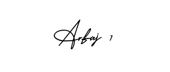 How to make Arfaj 7 name signature. Use AmerikaSignatureDemo-Regular style for creating short signs online. This is the latest handwritten sign. Arfaj 7 signature style 3 images and pictures png