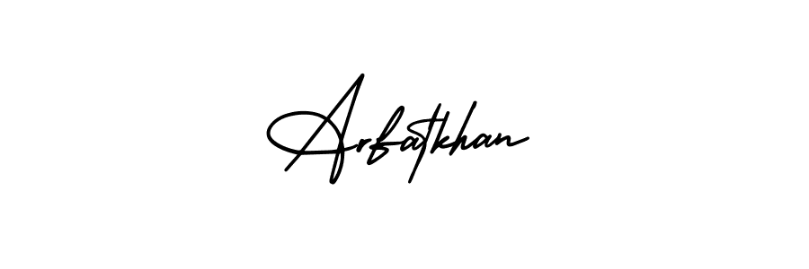 Make a beautiful signature design for name Arfatkhan. With this signature (AmerikaSignatureDemo-Regular) style, you can create a handwritten signature for free. Arfatkhan signature style 3 images and pictures png