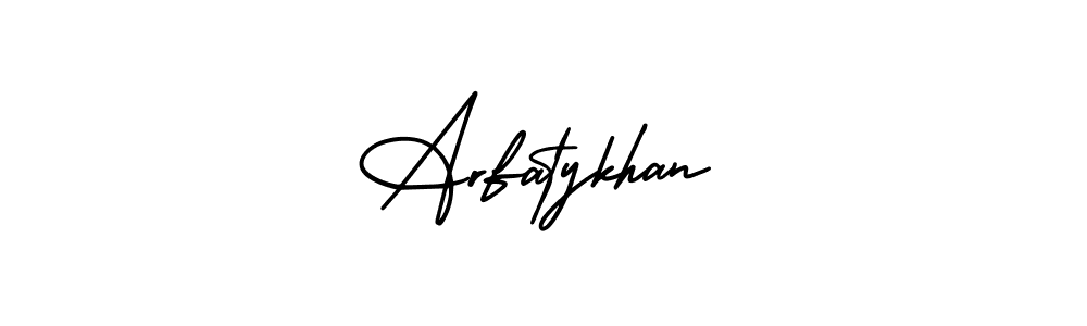 Also You can easily find your signature by using the search form. We will create Arfatykhan name handwritten signature images for you free of cost using AmerikaSignatureDemo-Regular sign style. Arfatykhan signature style 3 images and pictures png