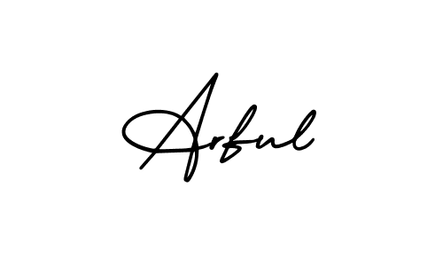 Design your own signature with our free online signature maker. With this signature software, you can create a handwritten (AmerikaSignatureDemo-Regular) signature for name Arful. Arful signature style 3 images and pictures png