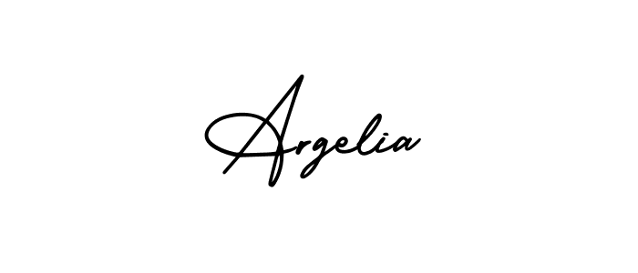 How to make Argelia name signature. Use AmerikaSignatureDemo-Regular style for creating short signs online. This is the latest handwritten sign. Argelia signature style 3 images and pictures png