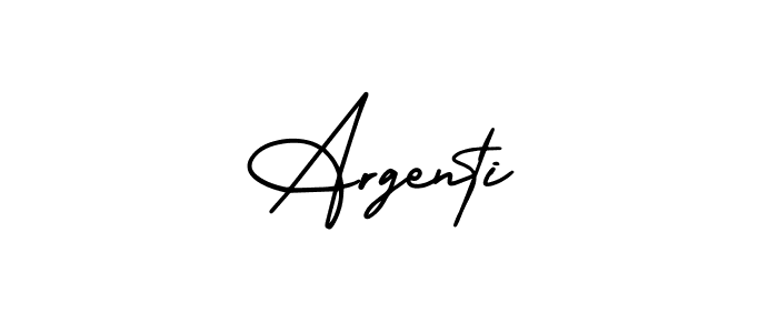 How to make Argenti name signature. Use AmerikaSignatureDemo-Regular style for creating short signs online. This is the latest handwritten sign. Argenti signature style 3 images and pictures png