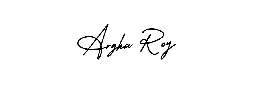 Use a signature maker to create a handwritten signature online. With this signature software, you can design (AmerikaSignatureDemo-Regular) your own signature for name Argha Roy. Argha Roy signature style 3 images and pictures png