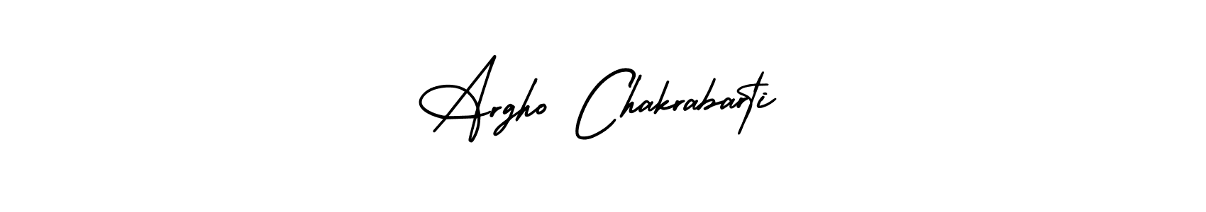 You should practise on your own different ways (AmerikaSignatureDemo-Regular) to write your name (Argho Chakrabarti) in signature. don't let someone else do it for you. Argho Chakrabarti signature style 3 images and pictures png