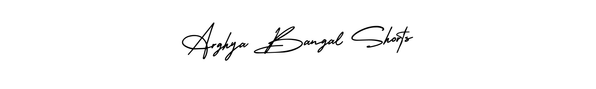 You should practise on your own different ways (AmerikaSignatureDemo-Regular) to write your name (Arghya Bangal Shorts) in signature. don't let someone else do it for you. Arghya Bangal Shorts signature style 3 images and pictures png