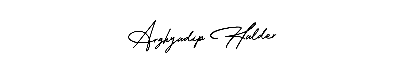 This is the best signature style for the Arghyadip Halder name. Also you like these signature font (AmerikaSignatureDemo-Regular). Mix name signature. Arghyadip Halder signature style 3 images and pictures png