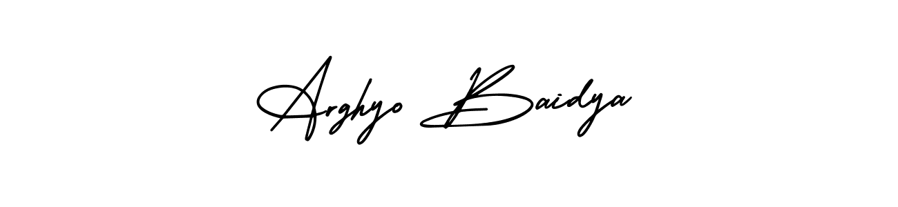 How to make Arghyo Baidya name signature. Use AmerikaSignatureDemo-Regular style for creating short signs online. This is the latest handwritten sign. Arghyo Baidya signature style 3 images and pictures png