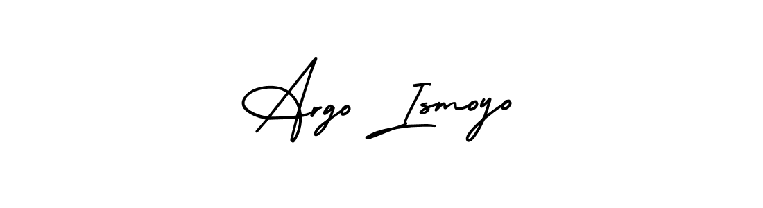 The best way (AmerikaSignatureDemo-Regular) to make a short signature is to pick only two or three words in your name. The name Argo Ismoyo include a total of six letters. For converting this name. Argo Ismoyo signature style 3 images and pictures png