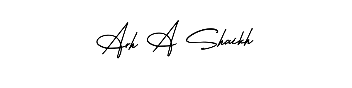 Arh A Shaikh stylish signature style. Best Handwritten Sign (AmerikaSignatureDemo-Regular) for my name. Handwritten Signature Collection Ideas for my name Arh A Shaikh. Arh A Shaikh signature style 3 images and pictures png