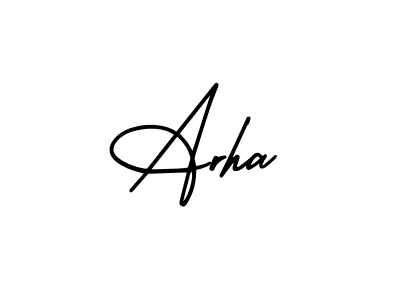 The best way (AmerikaSignatureDemo-Regular) to make a short signature is to pick only two or three words in your name. The name Arha include a total of six letters. For converting this name. Arha signature style 3 images and pictures png