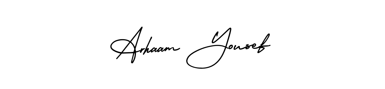 Arhaam Yousef stylish signature style. Best Handwritten Sign (AmerikaSignatureDemo-Regular) for my name. Handwritten Signature Collection Ideas for my name Arhaam Yousef. Arhaam Yousef signature style 3 images and pictures png