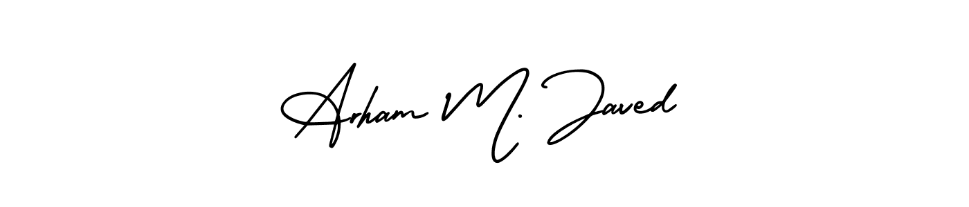 Use a signature maker to create a handwritten signature online. With this signature software, you can design (AmerikaSignatureDemo-Regular) your own signature for name Arham M. Javed. Arham M. Javed signature style 3 images and pictures png