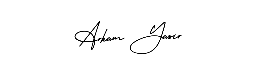 Make a short Arham Yasir signature style. Manage your documents anywhere anytime using AmerikaSignatureDemo-Regular. Create and add eSignatures, submit forms, share and send files easily. Arham Yasir signature style 3 images and pictures png