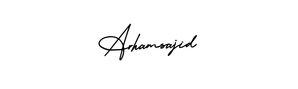 if you are searching for the best signature style for your name Arhamsajid. so please give up your signature search. here we have designed multiple signature styles  using AmerikaSignatureDemo-Regular. Arhamsajid signature style 3 images and pictures png