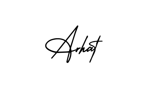 Make a beautiful signature design for name Arhat. With this signature (AmerikaSignatureDemo-Regular) style, you can create a handwritten signature for free. Arhat signature style 3 images and pictures png