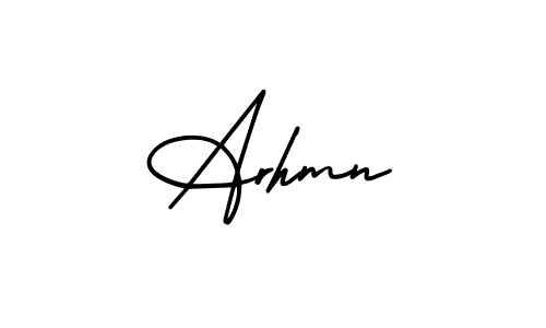 Use a signature maker to create a handwritten signature online. With this signature software, you can design (AmerikaSignatureDemo-Regular) your own signature for name Arhmn. Arhmn signature style 3 images and pictures png