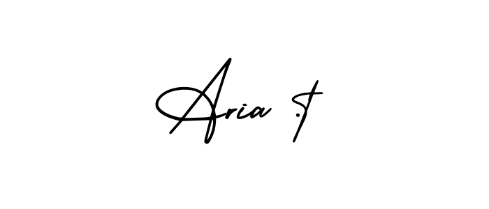 How to make Aria .t name signature. Use AmerikaSignatureDemo-Regular style for creating short signs online. This is the latest handwritten sign. Aria .t signature style 3 images and pictures png