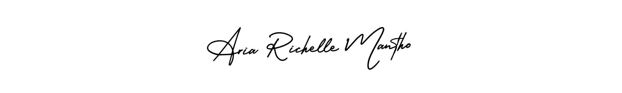 if you are searching for the best signature style for your name Aria Richelle Mantho. so please give up your signature search. here we have designed multiple signature styles  using AmerikaSignatureDemo-Regular. Aria Richelle Mantho signature style 3 images and pictures png