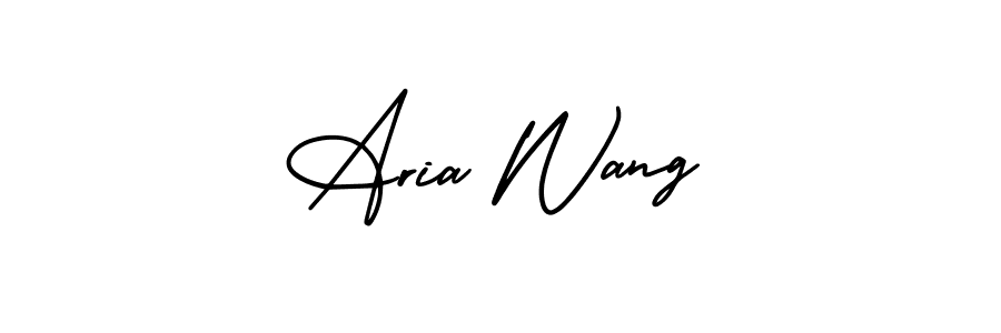 Also You can easily find your signature by using the search form. We will create Aria Wang name handwritten signature images for you free of cost using AmerikaSignatureDemo-Regular sign style. Aria Wang signature style 3 images and pictures png