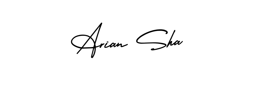 AmerikaSignatureDemo-Regular is a professional signature style that is perfect for those who want to add a touch of class to their signature. It is also a great choice for those who want to make their signature more unique. Get Arian Sha name to fancy signature for free. Arian Sha signature style 3 images and pictures png