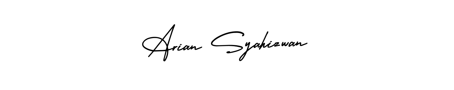 Make a beautiful signature design for name Arian Syahizwan. With this signature (AmerikaSignatureDemo-Regular) style, you can create a handwritten signature for free. Arian Syahizwan signature style 3 images and pictures png