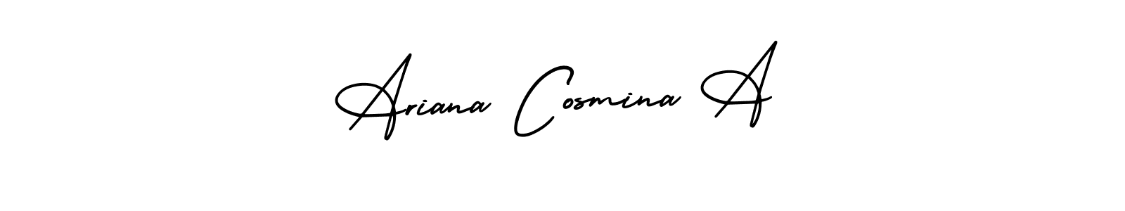 Use a signature maker to create a handwritten signature online. With this signature software, you can design (AmerikaSignatureDemo-Regular) your own signature for name Ariana Cosmina A. Ariana Cosmina A signature style 3 images and pictures png