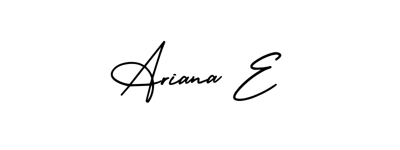 Also we have Ariana E name is the best signature style. Create professional handwritten signature collection using AmerikaSignatureDemo-Regular autograph style. Ariana E signature style 3 images and pictures png