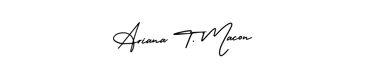 Use a signature maker to create a handwritten signature online. With this signature software, you can design (AmerikaSignatureDemo-Regular) your own signature for name Ariana T. Macon. Ariana T. Macon signature style 3 images and pictures png