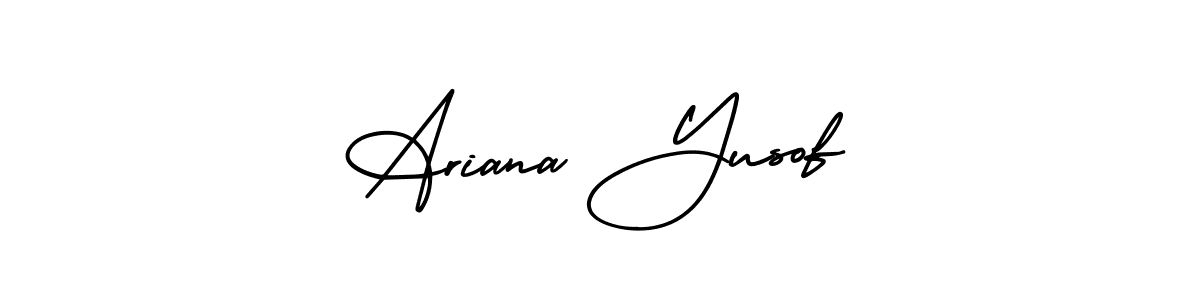 if you are searching for the best signature style for your name Ariana Yusof. so please give up your signature search. here we have designed multiple signature styles  using AmerikaSignatureDemo-Regular. Ariana Yusof signature style 3 images and pictures png