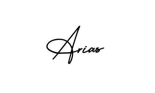 How to make Arias name signature. Use AmerikaSignatureDemo-Regular style for creating short signs online. This is the latest handwritten sign. Arias signature style 3 images and pictures png