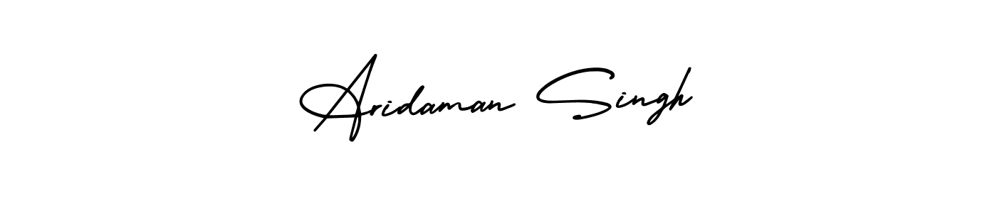 The best way (AmerikaSignatureDemo-Regular) to make a short signature is to pick only two or three words in your name. The name Aridaman Singh include a total of six letters. For converting this name. Aridaman Singh signature style 3 images and pictures png
