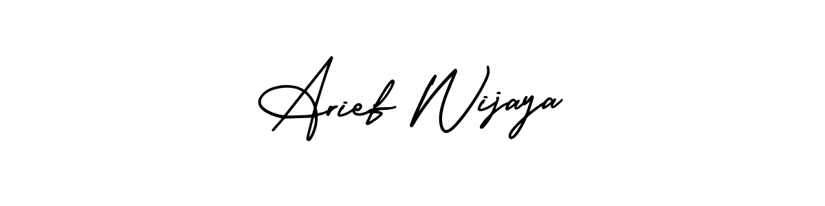 The best way (AmerikaSignatureDemo-Regular) to make a short signature is to pick only two or three words in your name. The name Arief Wijaya include a total of six letters. For converting this name. Arief Wijaya signature style 3 images and pictures png