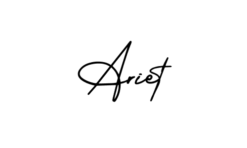 How to make Ariet name signature. Use AmerikaSignatureDemo-Regular style for creating short signs online. This is the latest handwritten sign. Ariet signature style 3 images and pictures png