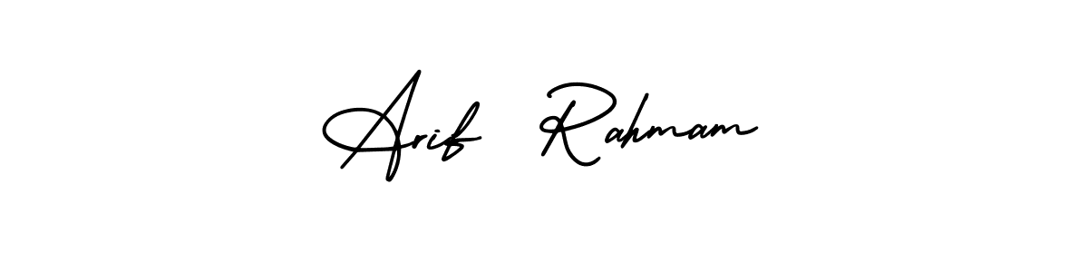 How to make Arif  Rahmam name signature. Use AmerikaSignatureDemo-Regular style for creating short signs online. This is the latest handwritten sign. Arif  Rahmam signature style 3 images and pictures png