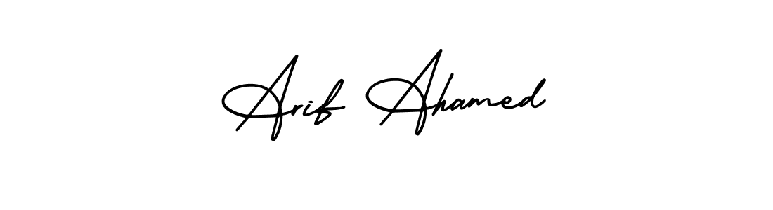 The best way (AmerikaSignatureDemo-Regular) to make a short signature is to pick only two or three words in your name. The name Arif Ahamed include a total of six letters. For converting this name. Arif Ahamed signature style 3 images and pictures png