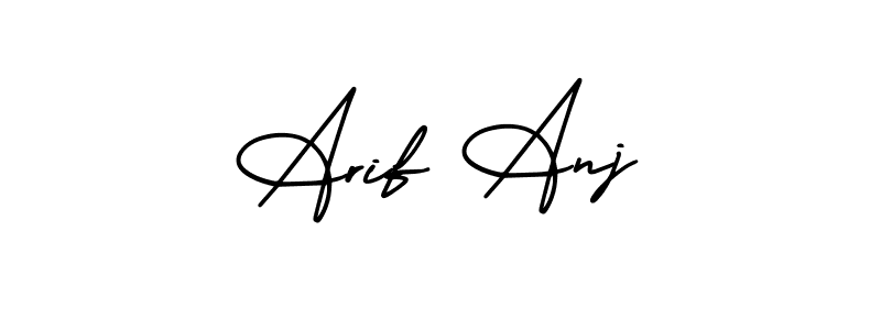 Make a beautiful signature design for name Arif Anj. With this signature (AmerikaSignatureDemo-Regular) style, you can create a handwritten signature for free. Arif Anj signature style 3 images and pictures png