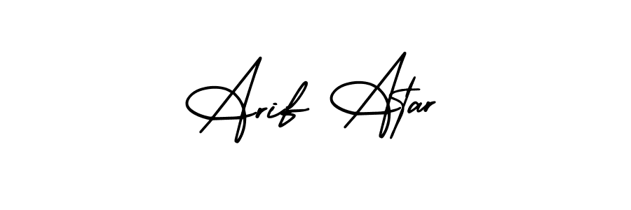 How to make Arif Atar name signature. Use AmerikaSignatureDemo-Regular style for creating short signs online. This is the latest handwritten sign. Arif Atar signature style 3 images and pictures png