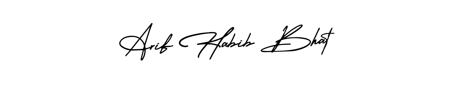 This is the best signature style for the Arif Habib Bhat name. Also you like these signature font (AmerikaSignatureDemo-Regular). Mix name signature. Arif Habib Bhat signature style 3 images and pictures png