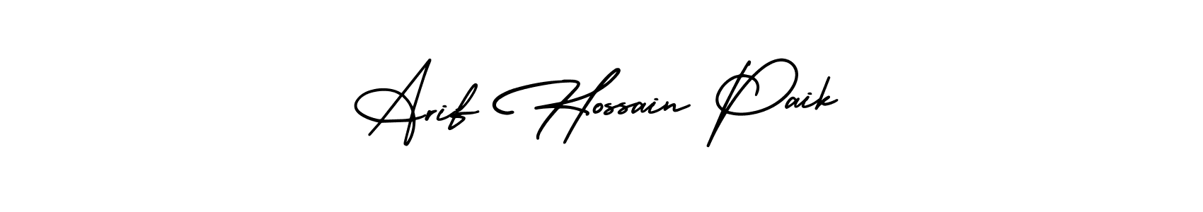 This is the best signature style for the Arif Hossain Paik name. Also you like these signature font (AmerikaSignatureDemo-Regular). Mix name signature. Arif Hossain Paik signature style 3 images and pictures png