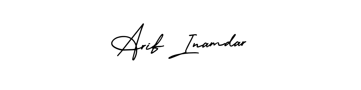 The best way (AmerikaSignatureDemo-Regular) to make a short signature is to pick only two or three words in your name. The name Arif Inamdar include a total of six letters. For converting this name. Arif Inamdar signature style 3 images and pictures png