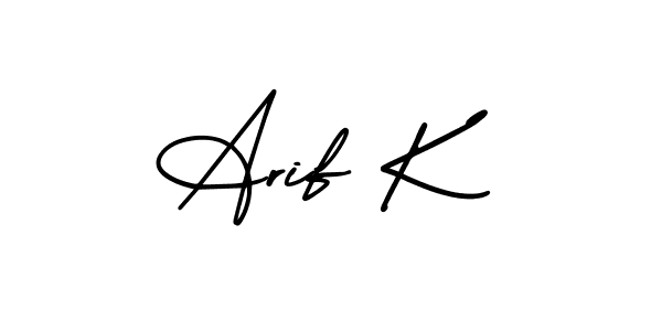 Also we have Arif K name is the best signature style. Create professional handwritten signature collection using AmerikaSignatureDemo-Regular autograph style. Arif K signature style 3 images and pictures png