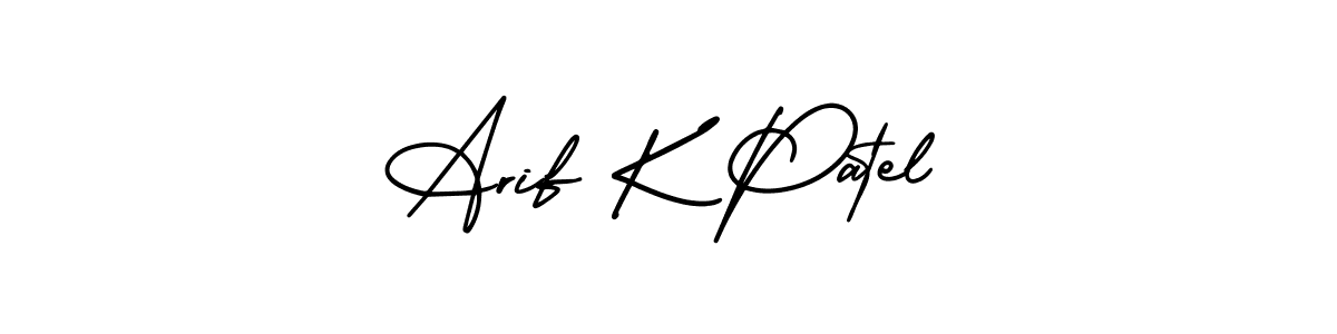 Make a beautiful signature design for name Arif K Patel. With this signature (AmerikaSignatureDemo-Regular) style, you can create a handwritten signature for free. Arif K Patel signature style 3 images and pictures png