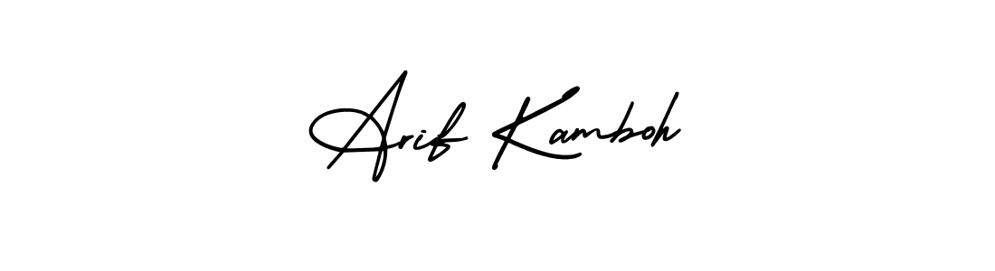 Arif Kamboh stylish signature style. Best Handwritten Sign (AmerikaSignatureDemo-Regular) for my name. Handwritten Signature Collection Ideas for my name Arif Kamboh. Arif Kamboh signature style 3 images and pictures png