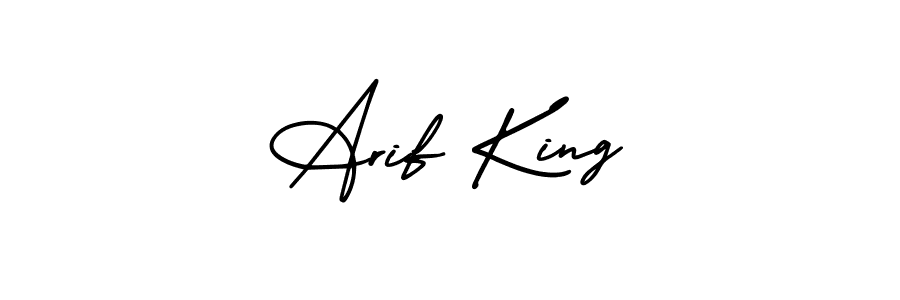 Use a signature maker to create a handwritten signature online. With this signature software, you can design (AmerikaSignatureDemo-Regular) your own signature for name Arif King. Arif King signature style 3 images and pictures png