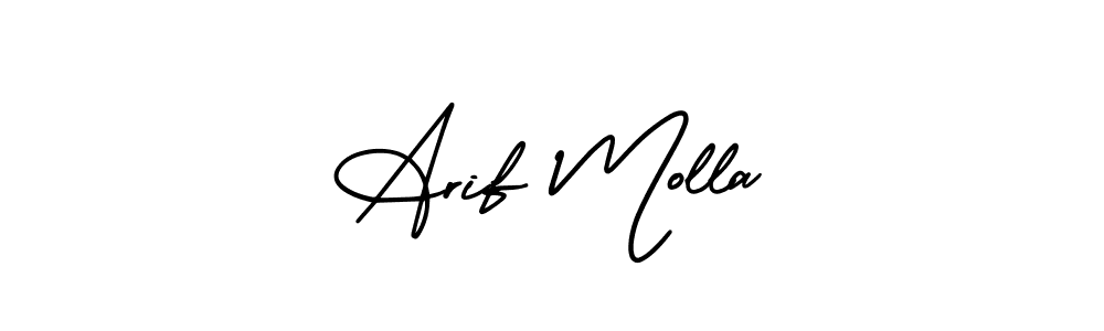 Make a beautiful signature design for name Arif Molla. With this signature (AmerikaSignatureDemo-Regular) style, you can create a handwritten signature for free. Arif Molla signature style 3 images and pictures png