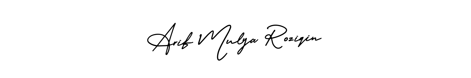 You can use this online signature creator to create a handwritten signature for the name Arif Mulya Roziqin. This is the best online autograph maker. Arif Mulya Roziqin signature style 3 images and pictures png