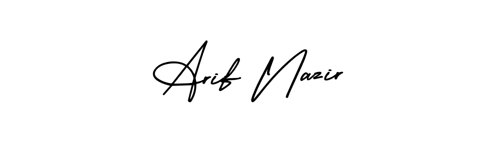 You should practise on your own different ways (AmerikaSignatureDemo-Regular) to write your name (Arif Nazir) in signature. don't let someone else do it for you. Arif Nazir signature style 3 images and pictures png